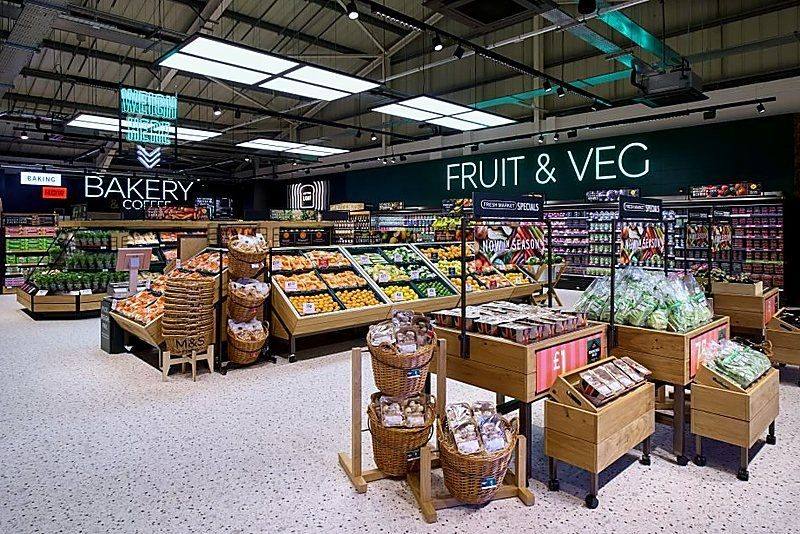 Retail FMCG store with product displays
